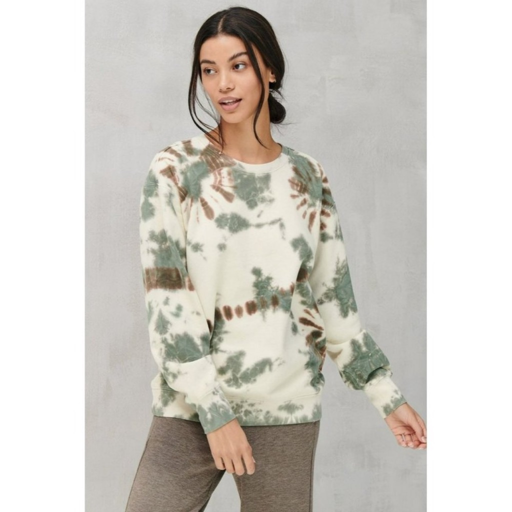 Lucky Brand Tie Dye Splash Pattern Cotton Sweatshirt Sz Medium